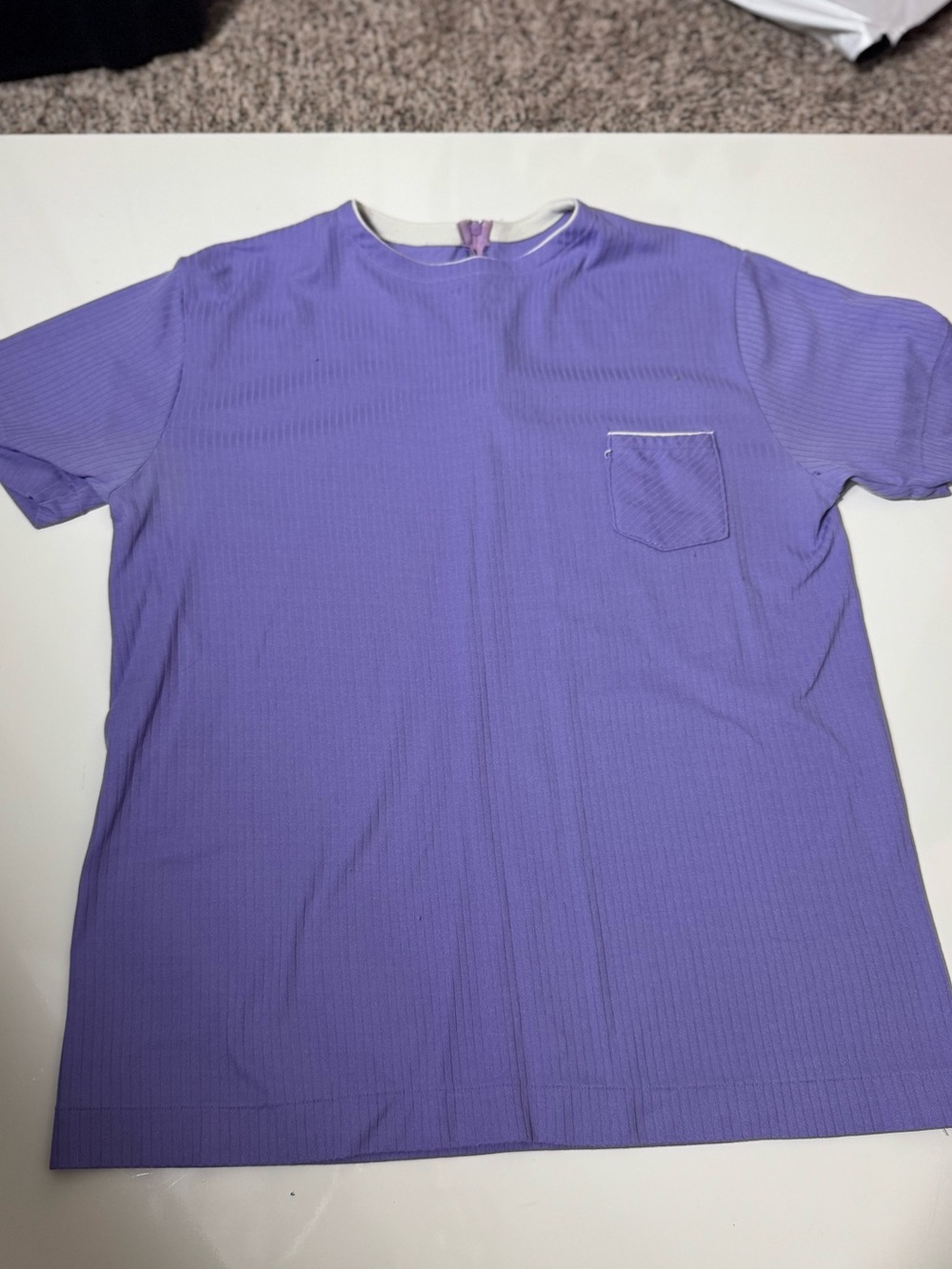 60/70s Cotton Crewneck Pocket T-Shirt in Lavender
